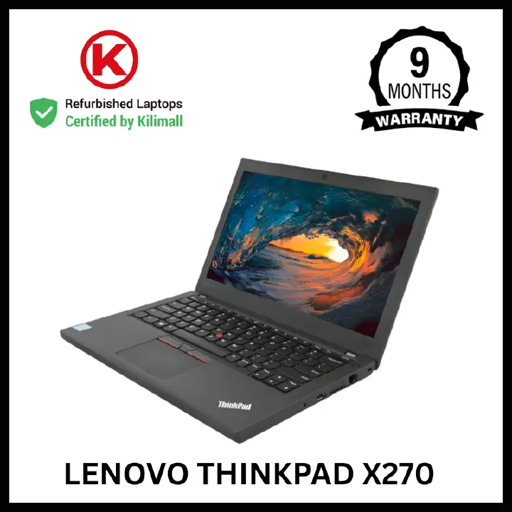 CERTIFIED BY KILIMALL | Lenovo Thinkpad X270 | Intel Core i5 7th Gen 4GB RAM, 128GB SSD | 14 Inch FHD | Windows 10 Pro | 85% Battery health | 4+ Hours Youtube | MS Office Installed | 9 Months Warranty