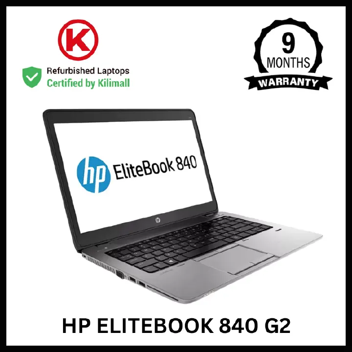 CERTIFIED BY KILIMALL | HP Elitebook 840 G2 Core i5 5th Gen 8GB RAM 128GB SSD | 14" Full HD Display | Windows 11 | 90% Battery Health |4+ Hours Youtube| Work Laptop | 9 Months Warranty | KiliCertified