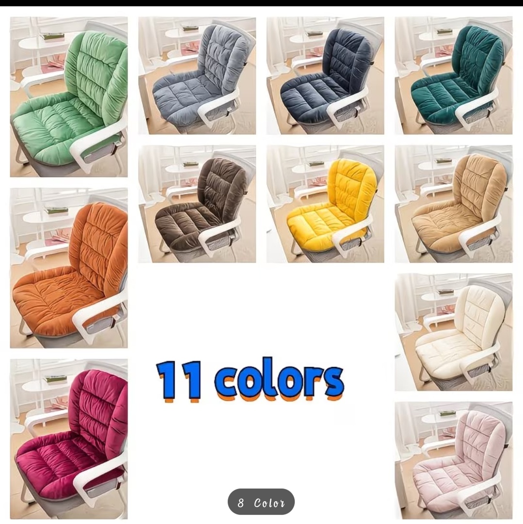Plush Velvet Tufted Chair Cushion Set – Seat & Back Support | 11 Colors