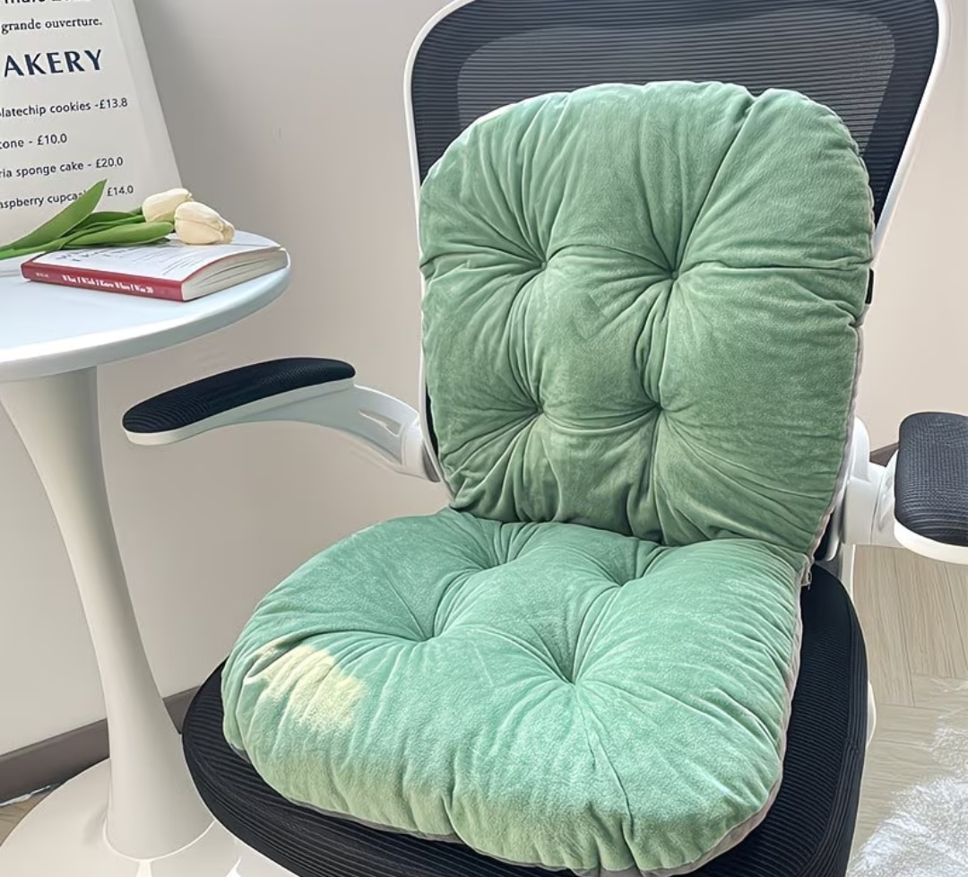 Cream Tufted Chair Cushion – Soft Padded Seat & Back Support