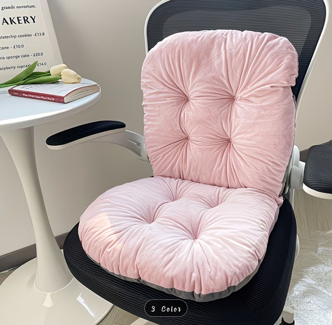 Cream Tufted Chair Cushion – Soft Padded Seat & Back Support