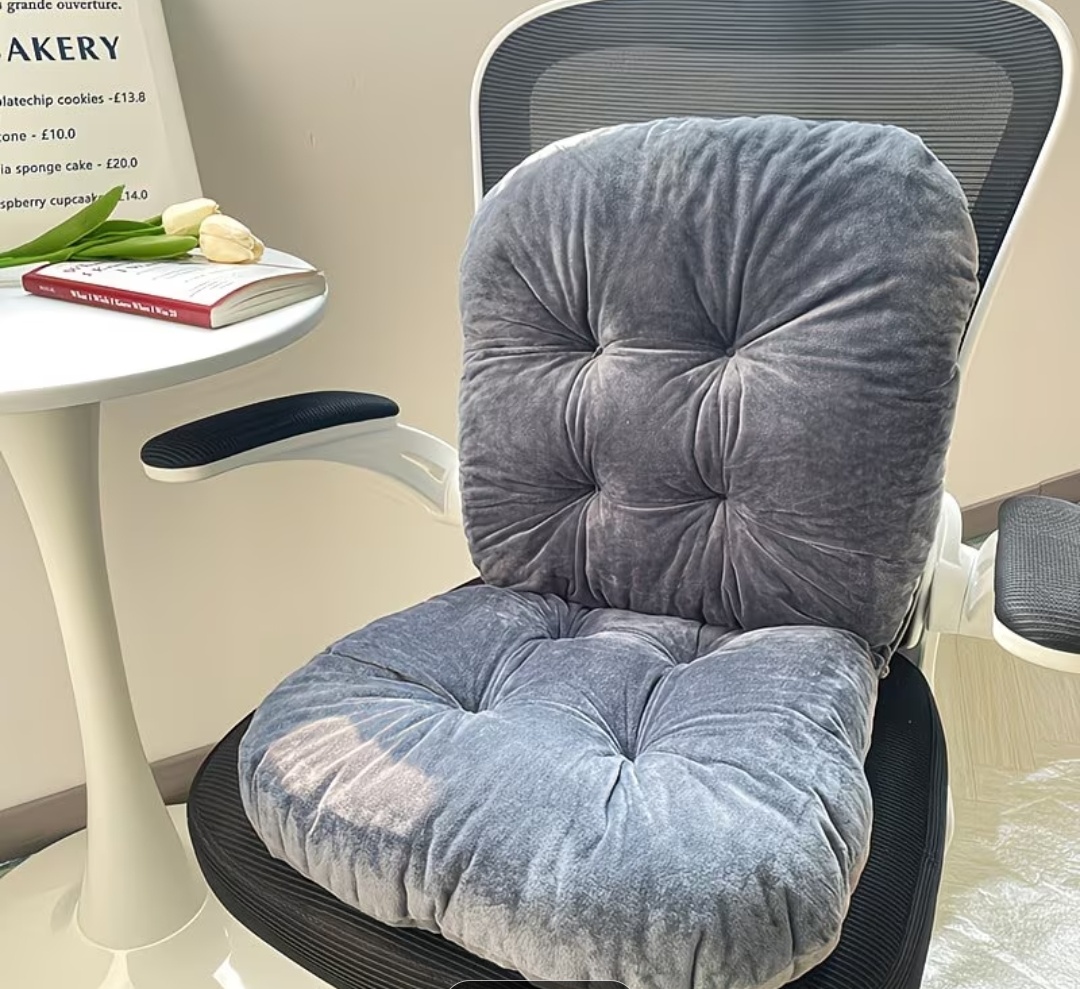 Cream Tufted Chair Cushion – Soft Padded Seat & Back Support