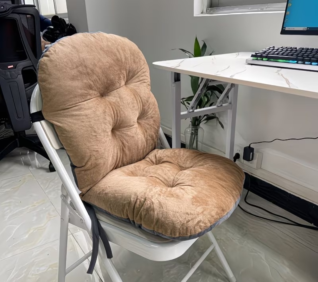 Cream Tufted Chair Cushion – Soft Padded Seat & Back Support