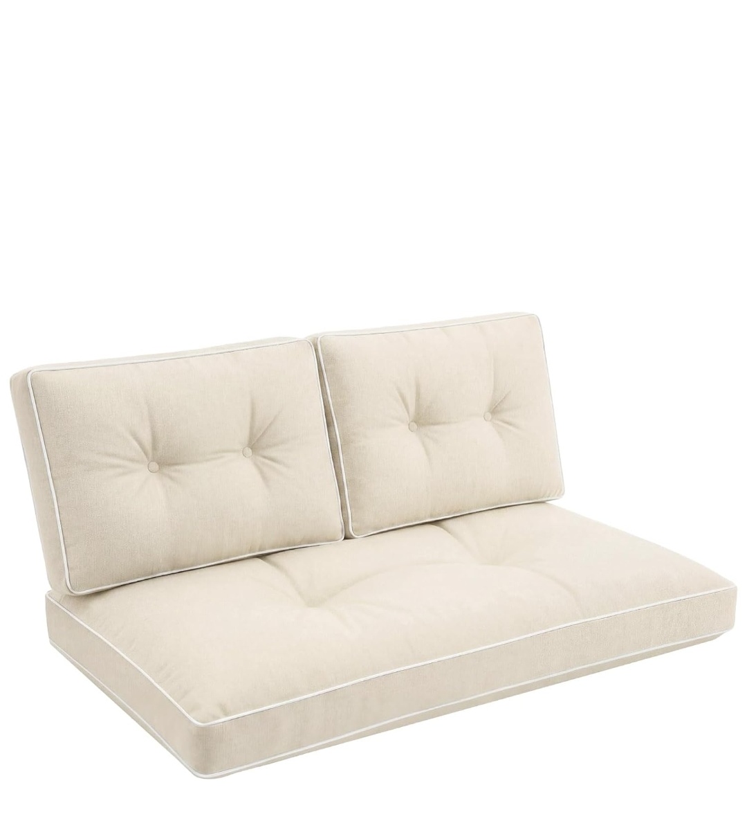 3 Pcs Outdoor Loveseat Cushions 48 x 24 Inch Love Seat Pad with 2 Back Pillows Replacement for Patio Furniture Porch Swing Bench Wicker Chair Couch.