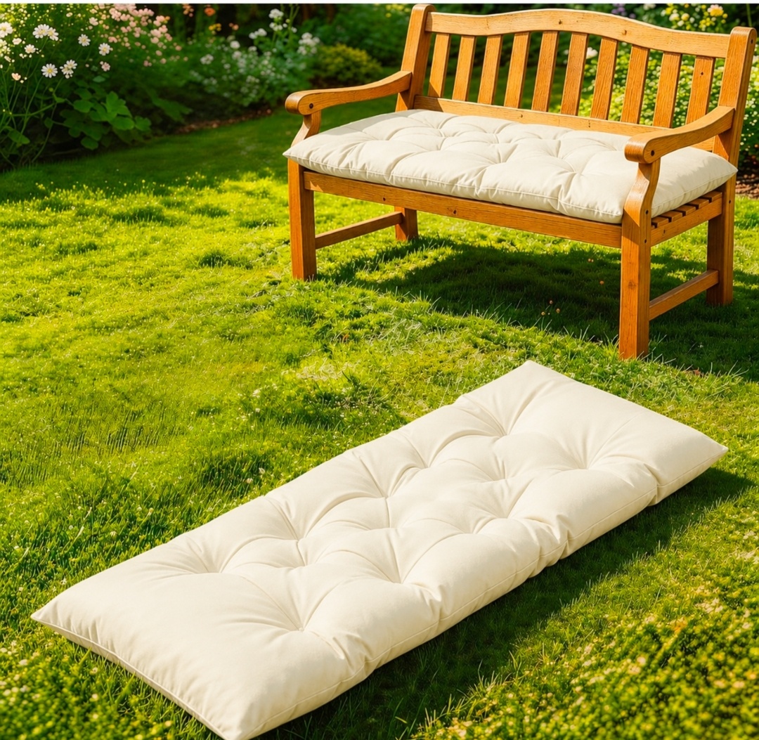 Indoor/Outdoor Bench Cushion only,NO BENCH. Swing Cushion,2/3 seat Thick Outdoor Garden Bench Seat Cushion Backrest Bench Pad (59 X 19.6 in )