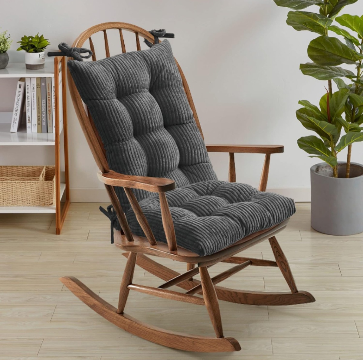 Outdoor/Indoor Rocking Chair Cushion with Ties