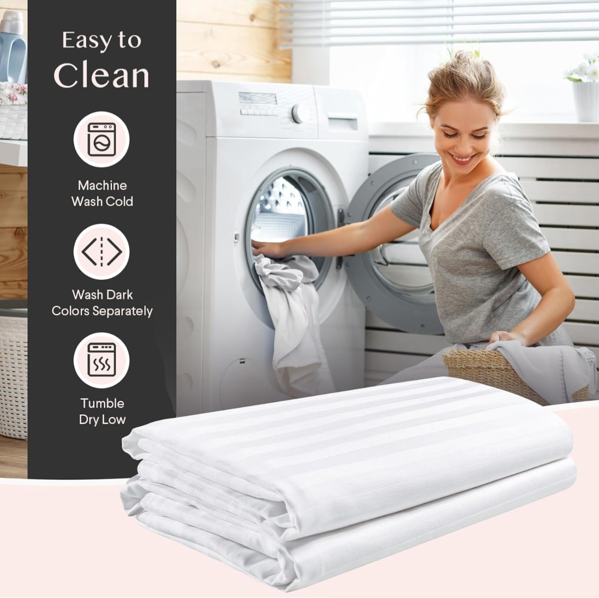 100% Cotton Pillow Protectors, Standard Size (20x26), 4 Pack Hotel Grade Pillow Cover with Silent Zipper, Zip Up Pillow Cases, White