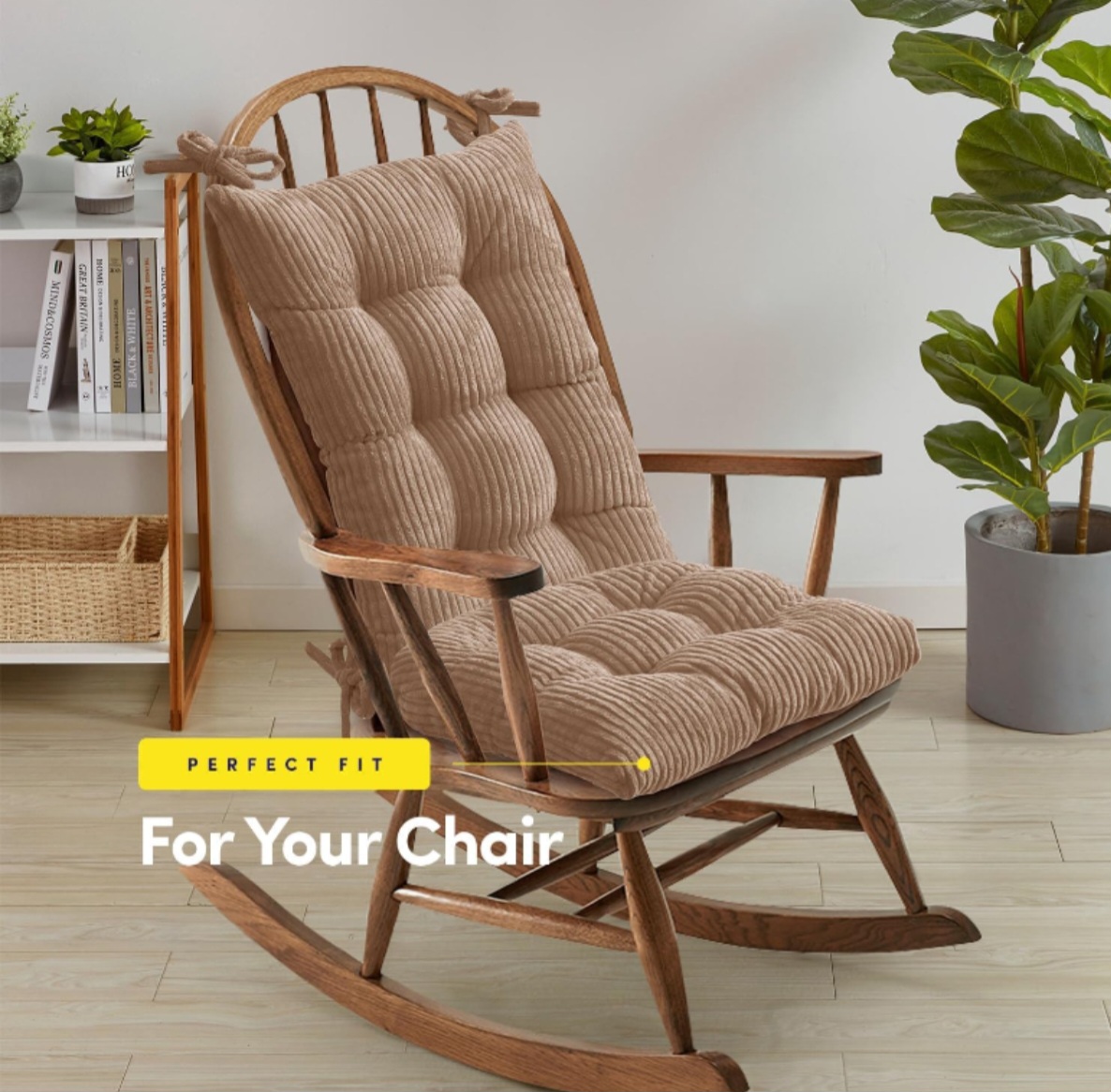 Outdoor/Indoor Rocking Chair Cushion with Ties
