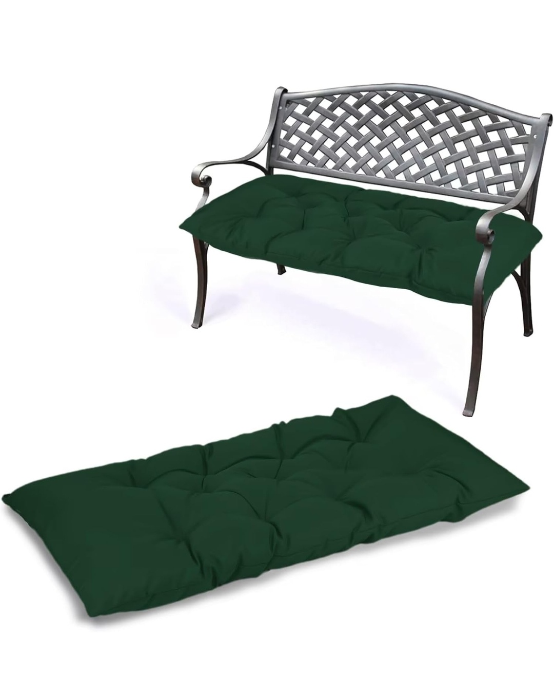 Indoor/Outdoor Bench Cushion only,NO BENCH. Swing Cushion,2/3 seat Thick Outdoor Garden Bench Seat Cushion Backrest Bench Pad (59 X 19.6 in )