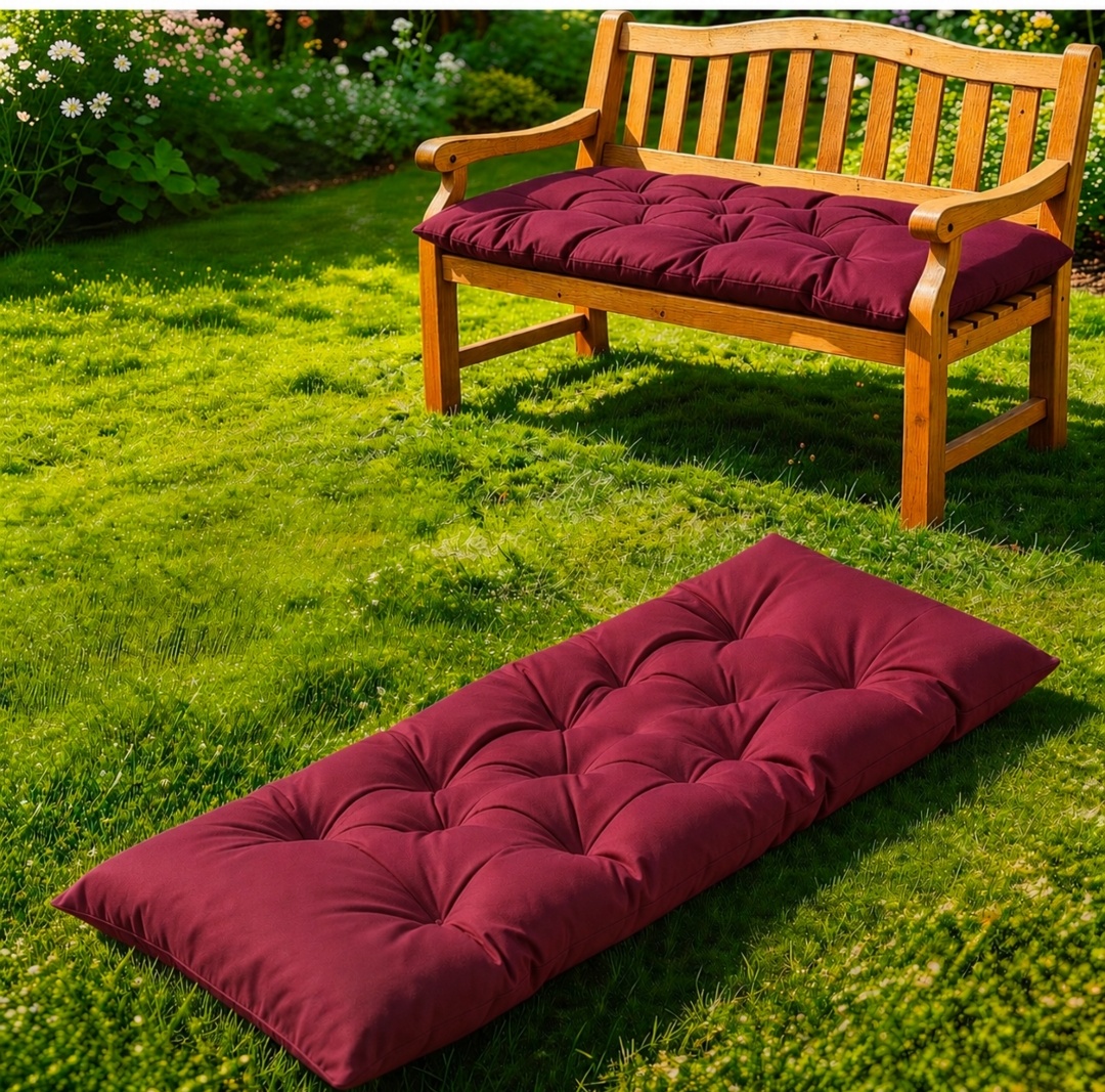 Indoor/Outdoor Bench Cushion only,NO BENCH. Swing Cushion,2/3 seat Thick Outdoor Garden Bench Seat Cushion Backrest Bench Pad (59 X 19.6 in )