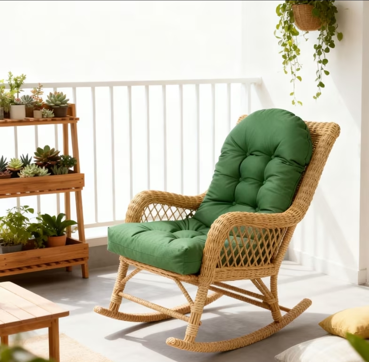 Luxury Velvet Tufted Rocking Chair Cushion Set – 110 x 50 cm(CHAIR NOT INCLUDED)