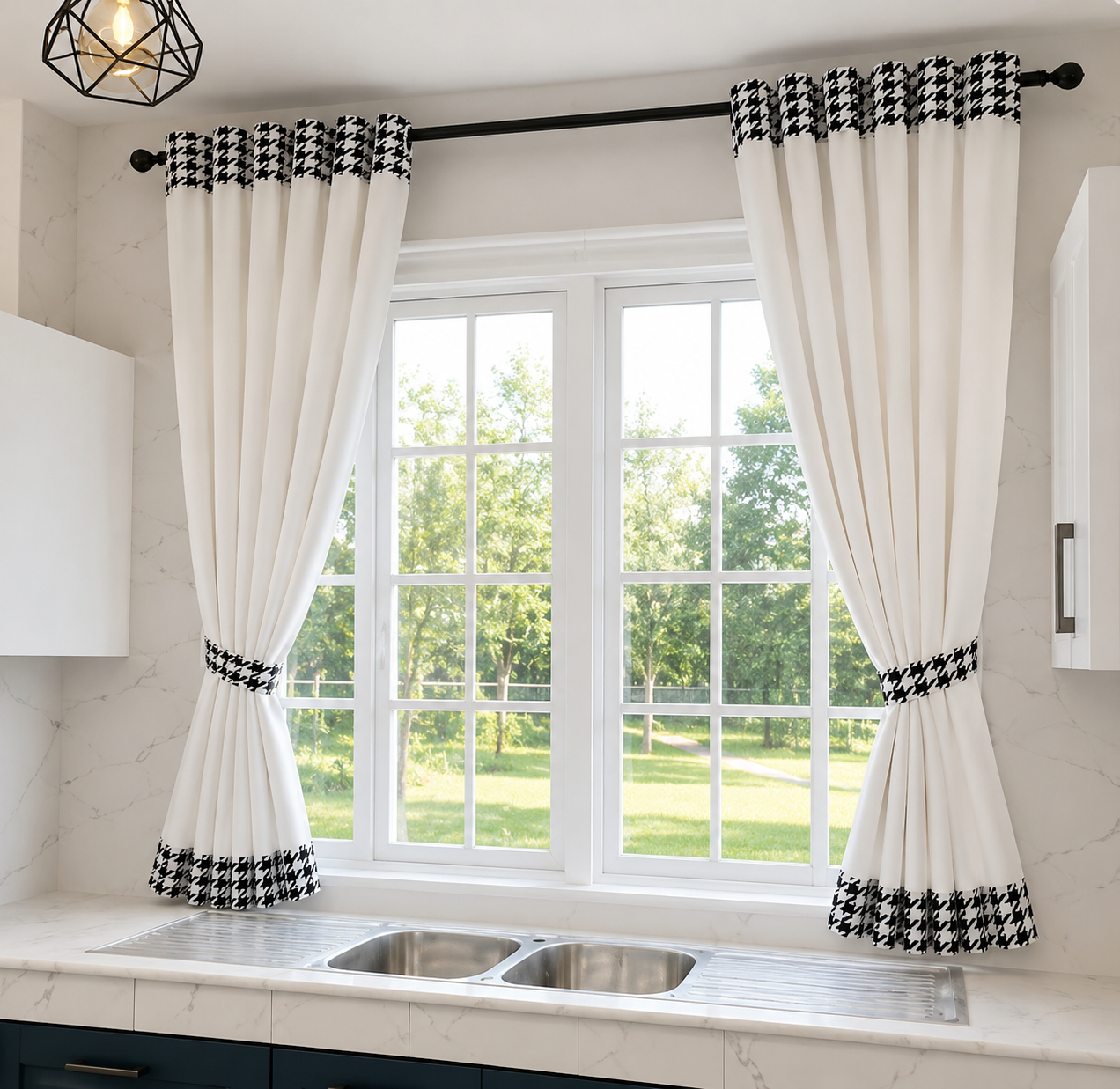 2-Piece Kitchen Curtain Set – Elegant Window Drapes for Modern Kitchens