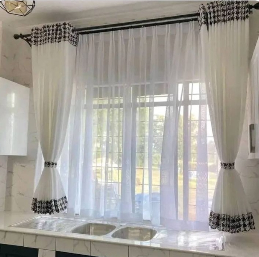 2-Piece Kitchen Curtain Set – Elegant Window Drapes for Modern Kitchens