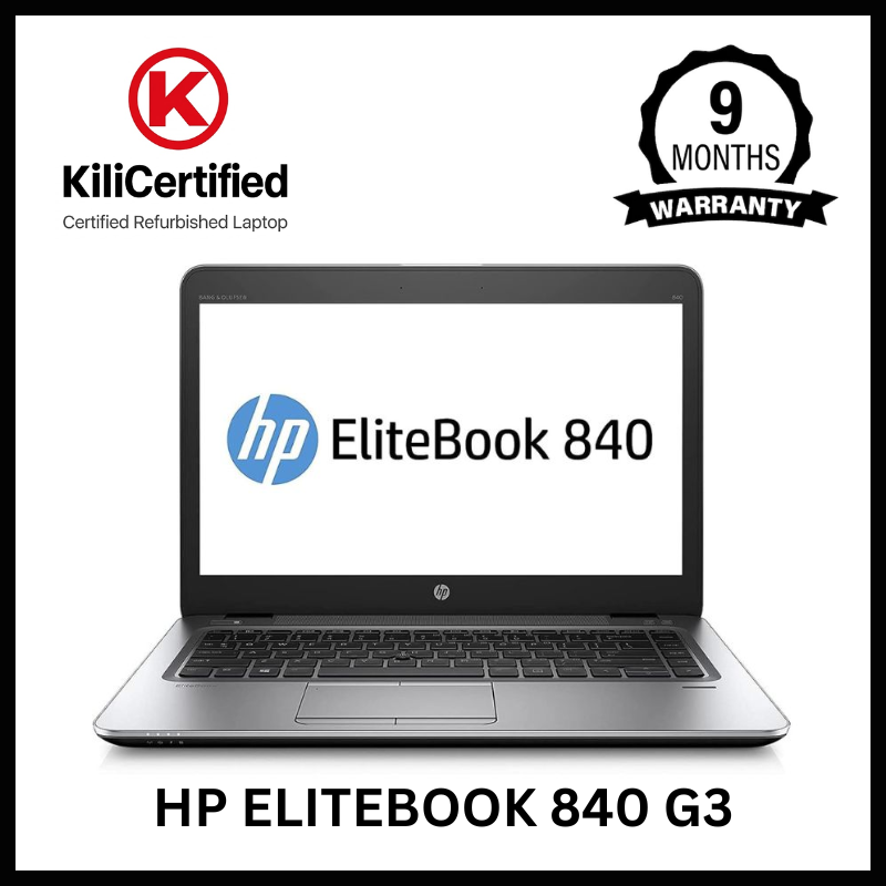 KILICERTIFIED Grade A: HP Elitebook 840 G3 Core i5 6th Gen 8GB RAM 256GB SSD | 14" FHD Display | Windows 10 Pro | 89% Battery Health | 4+ Hours Youtube | Refurbished Work Laptop | 9 Months Warranty