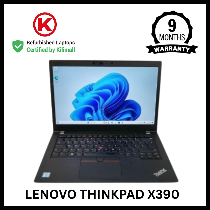 CERTIFIED BY KILIMALL | Lenovo Thinkpad X390 Core i5 8th Gen 8GB RAM 256GB SSD | 14" FHD Display | Windows 11 | 85% Battery Health | 4+ Hours Active Use | Refurbished Work Laptop | 9 Months Warranty