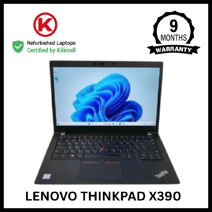 CERTIFIED BY KILIMALL | Lenovo Thinkpad X390 Core i5 8th Gen 8GB RAM 256GB SSD | 14" FHD Display | Windows 11 | 85% Battery Health | 4+ Hours Active Use | Refurbished Work Laptop | 9 Months Warranty