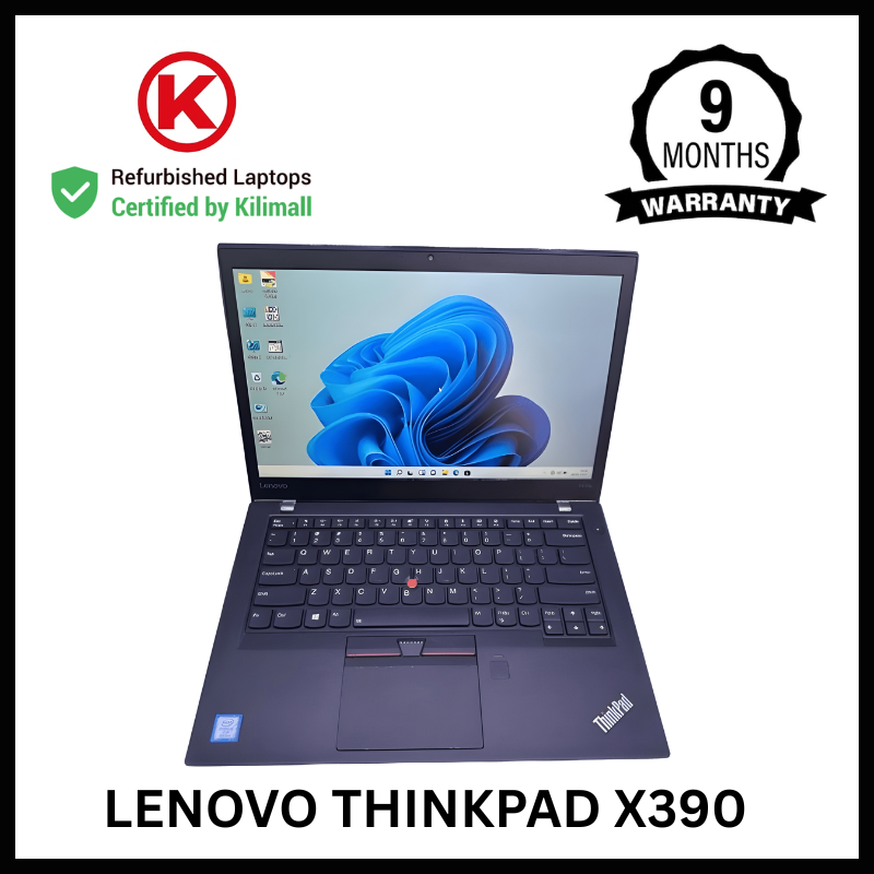 CERTIFIED BY KILIMALL | Lenovo Thinkpad X390 Core i5 8th Gen 8GB RAM 256GB SSD | 14" FHD Display | Windows 11 | 85% Battery Health | 4+ Hours Active Use | Refurbished Work Laptop | 9 Months Warranty