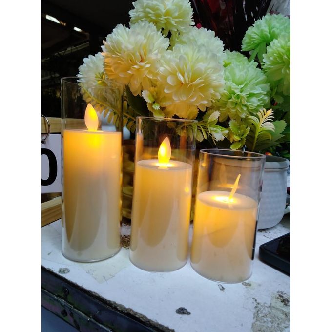 Casa Lumi Luxury Candle Collection | Elegant Warm LED Home Decor| Luxury Flameless LED Candle Set with Glass Cover | Romantic Home & Bedroom Decor