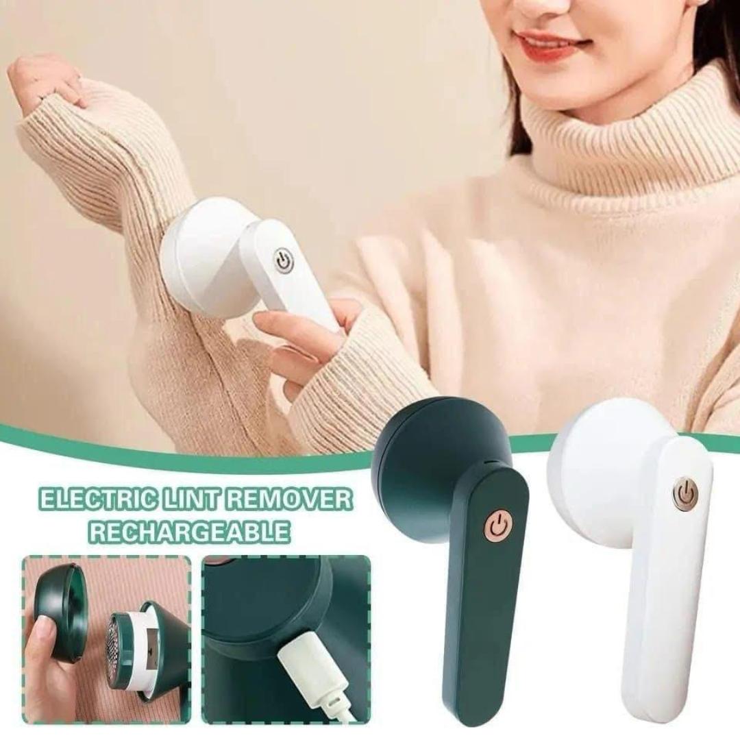 Casa Lumi Rechargeable Electric Lint Remover | Fabric Shaver | Clothes Fuzz Remover for Sweaters, Blankets, Upholstery & Sofas | USB Charging | Green & White