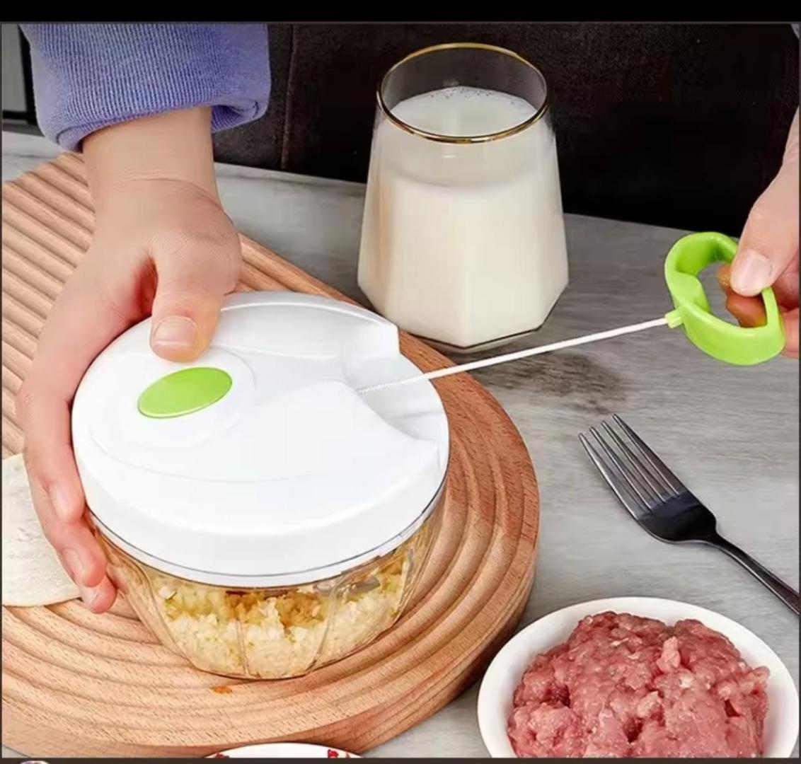 Casa Lumi Manual Mini Food Chopper | Pull String Vegetable Cutter | Garlic, Onion, Ginger, Herbs & Nuts Shredder | Portable Kitchen Spin Cutter | 250ml