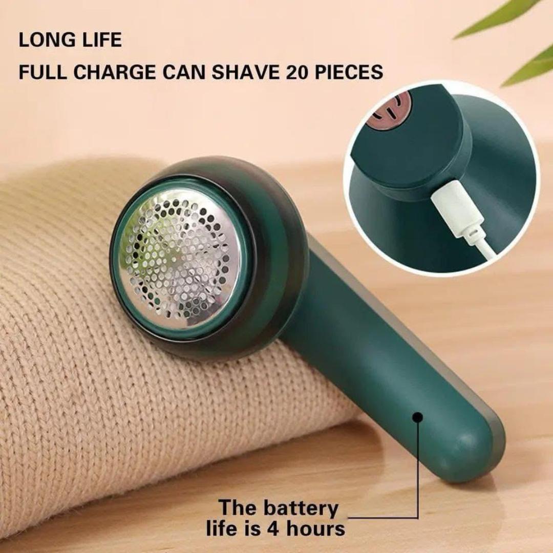 Casa Lumi Rechargeable Electric Lint Remover | Fabric Shaver | Clothes Fuzz Remover for Sweaters, Blankets, Upholstery & Sofas | USB Charging | Green & White