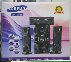 Ecomax LM-1105 3.1CH  20000W PMPO Multimedia Speaker System with BT, FM Radio, AC/DC Subwoofer Mini Home Theater System with Remote control  Woofer