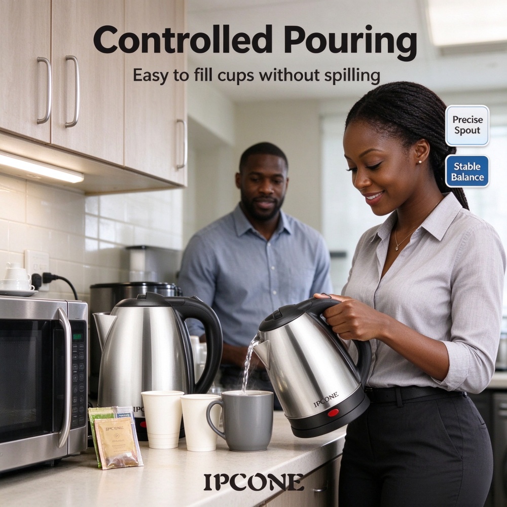 IPCONE Kettle 2L 1500W Energy Efficient Jug Cordless Stainless Steel Electric Water Kettle Boiling one year warrany