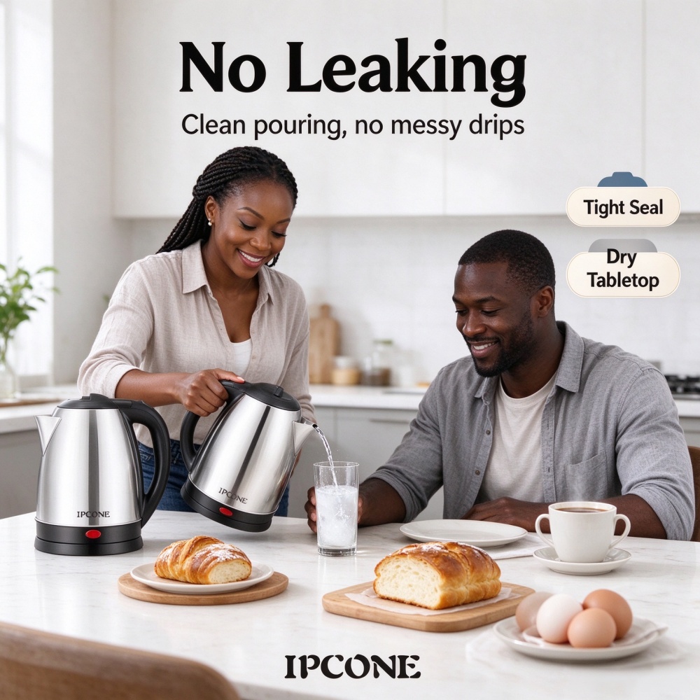 IPCONE Kettle 2L 1500W Energy Efficient Jug Cordless Stainless Steel Electric Water Kettle Boiling one year warrany