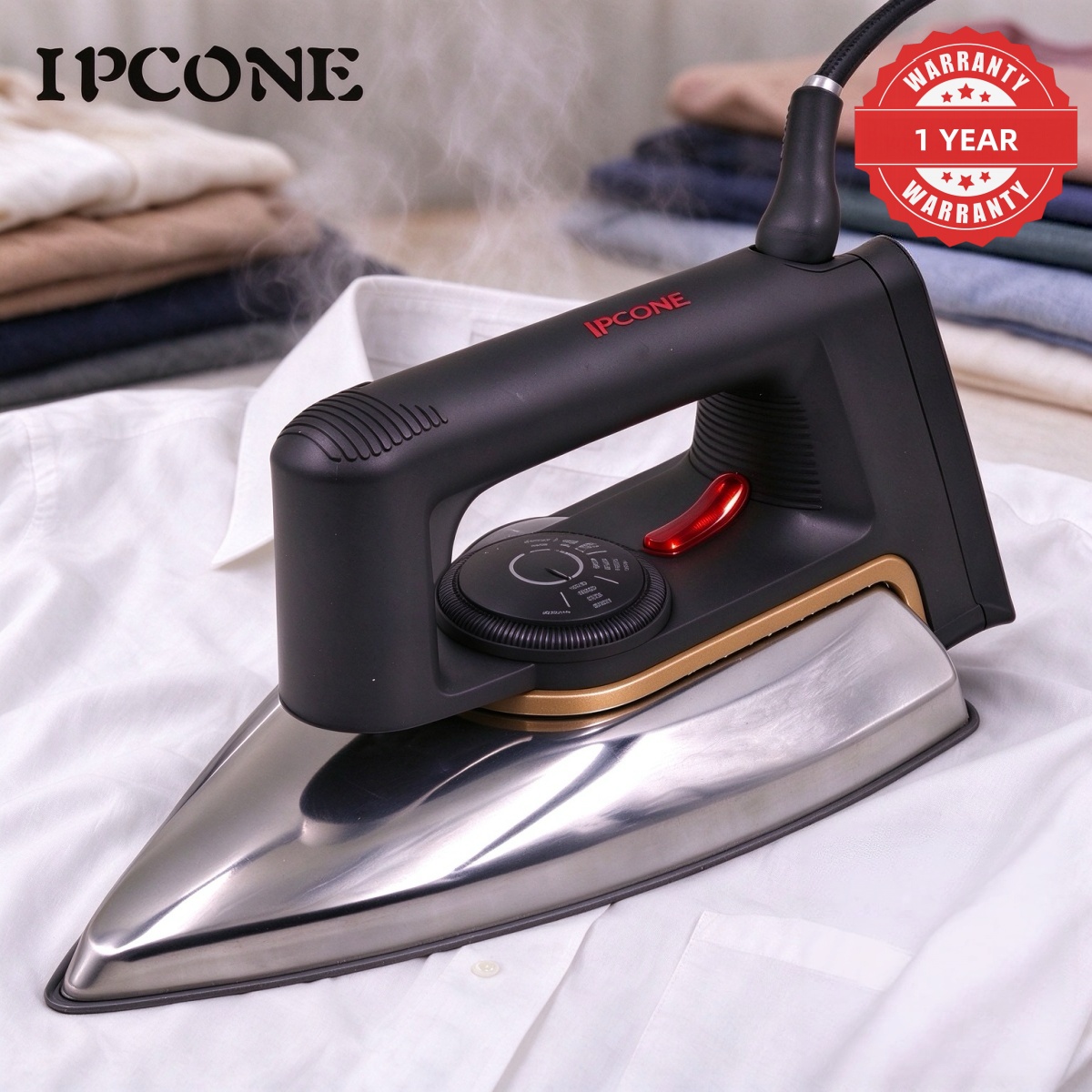 IPCONE Deluxe Dry Iron Box Stainless Steel Bottom Plate Irons Steamers HT-YD-1001