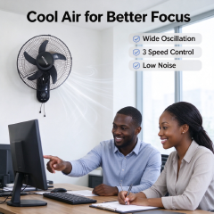 IPCONE 16 inch wall mount fan 5 blades 3 speed powerful motor fan electric cooling fan cooler wall mounted fan