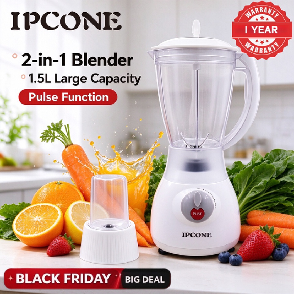 IPCONE 1.5L 2 In 1 Motor Stainless Steel Blender HT-JD-004 Quality With Grinder Juicer ipcone blender Ipcone blender
