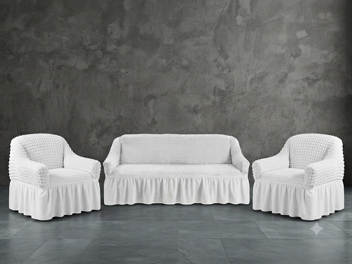 Imported Heavy Duty Sofa Slipcovers – Jacquard & Bubble Fabric Turkey Sofa and Loose Covers,  7 Seater, 5 seater, 3 Seater, 2 Seater & 1 Seater