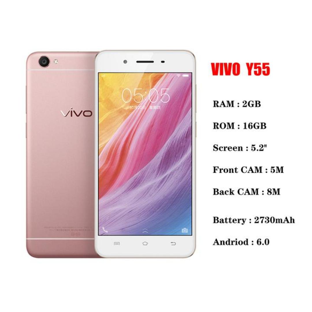 Vivo Y55 Smartphone features a 2GB RAM 16GB Storage 5.2 Inch HD Display Dual SIM Android Mobile Phone 8MP Rear Camera Snapdragon Processor Expandable Storage Slim Design Long Battery Life 4G LTE