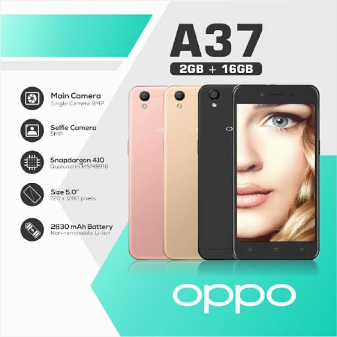 OPPO A37 Smartphone features 2GB RAM 16GB Storage 5.0 Inch HD Display Dual SIM Android Mobile Phone 8MP Rear Camera 5MP Selfie Camera Expandable Storage Slim Design Long Battery Life 4G LTE Support