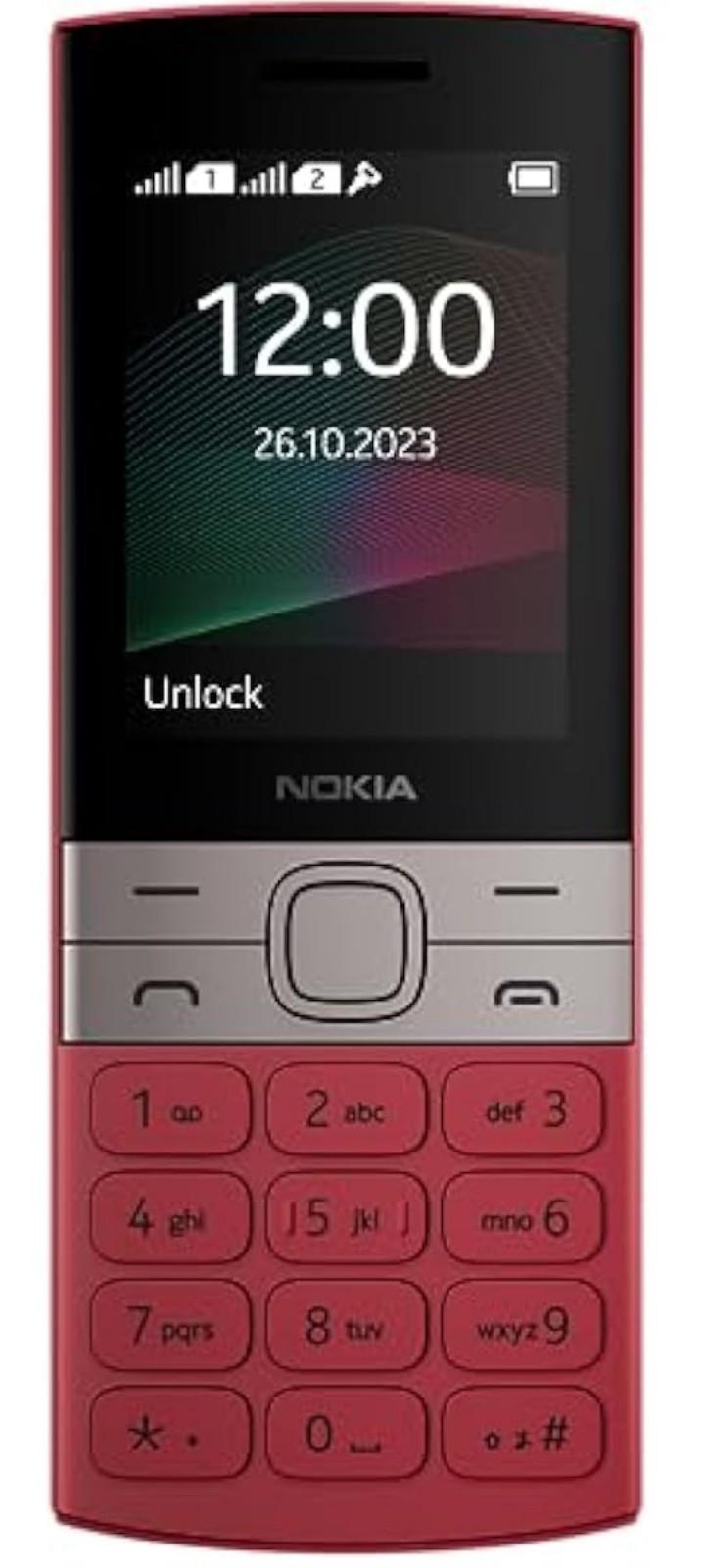 Nokia 150 is a Dual SIM Feature Phone with a 2.4 Inch Display Wireless FM Radio Bluetooth MP3 Player Long Lasting Battery Expandable Storage Rear Camera Durable Keypad Mobile Phone Black