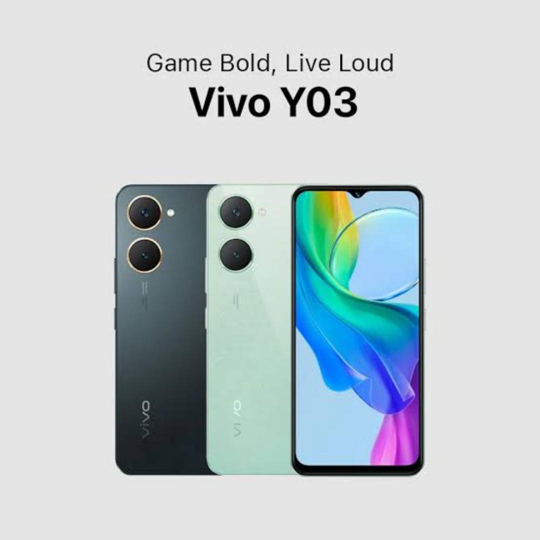 Vivo Y03 4GB RAM 64GB ROM Smartphone, 6.56" 90Hz Display, 5000mAh Battery, 13MP AI Camera, Android 14, Dual SIM, Face Unlock, Fast Performance, Stylish Design Mobile Phone