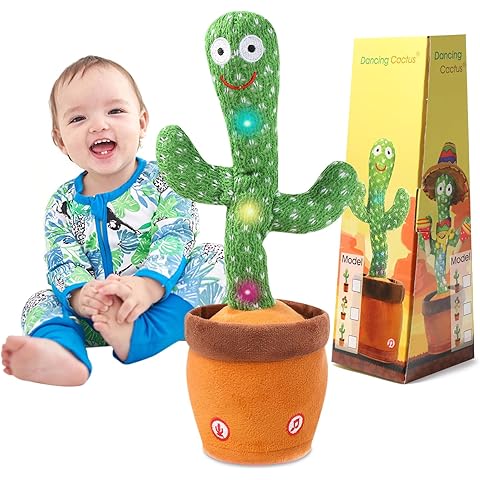 Interactive Baby Toys Dancing Talking Cactus Toy,Funny Gift for Infant 6-18 Months, Singing Musical Record Repeat What You Say Light Up Toy for Toddler 1 2 3 Year Old Boy Girl