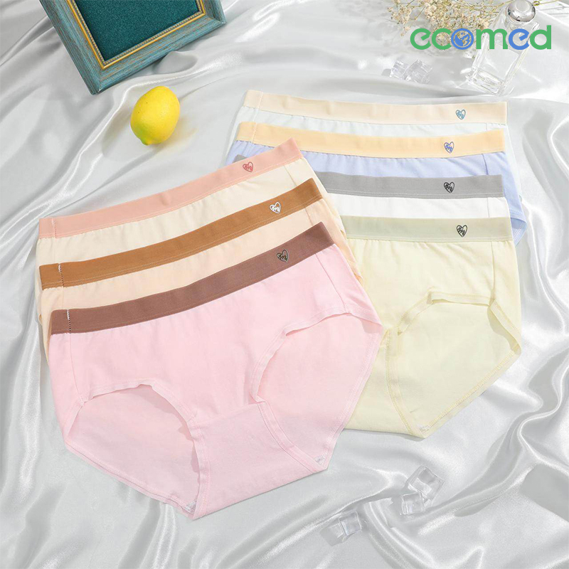 4Pcs Womens Cotton Underwear Full Coverage Soft Briefs Women Cloth Comfortable Low Rise Breathable Teen Girls Hipster Ladies Panties Woman Lingerie