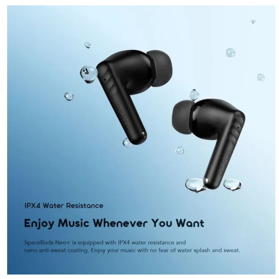 Oraimo SpaceBuds Neo+ ANC Spatial Audio True Wireless Earphones Elegant Metallic Design Sound360 Spatial Audio 30-Hour Long Playtime 2-Mic Call Noise Cancellation Low-Latency Earbuds
