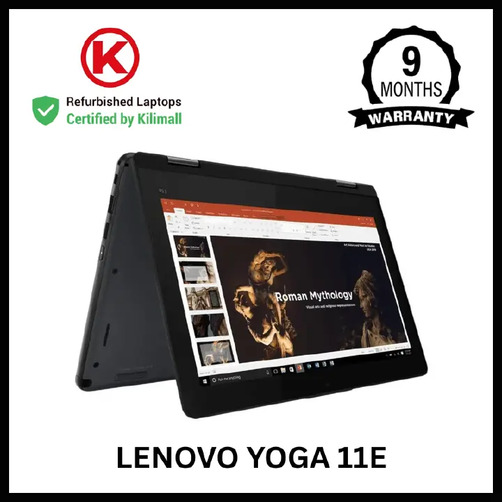 CERTIFIED BY KILIMALL | Lenovo Thinkpad Yoga 11e Touchscreen x360 | Intel Core i3 8GB RAM, 128GB SSD| 11.6" FHD Windows 10 Pro | 90% Battery | 4+ Hours Youtube | MS Office Installed | Laptop for work