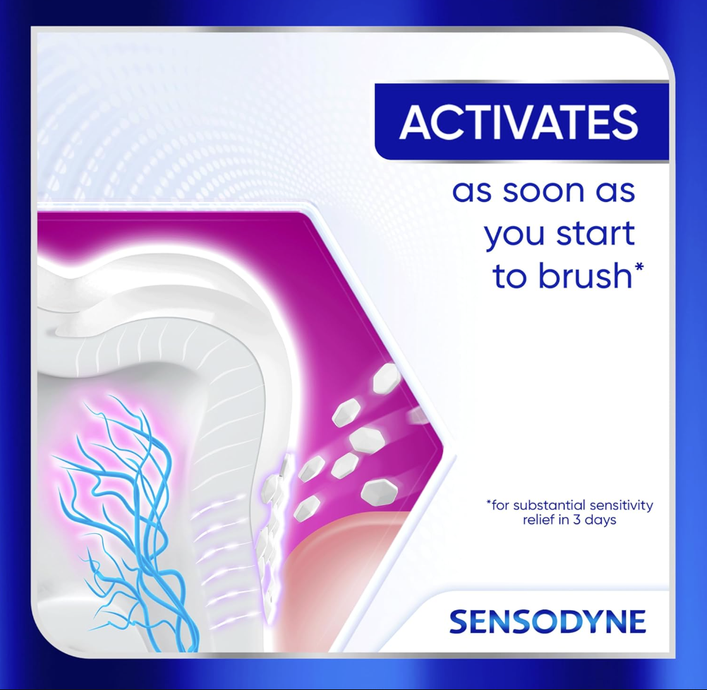 Sensodyne Clinical Repair Whiten & Shine Toothpaste for Sensitivity Relief, 3.4 oz