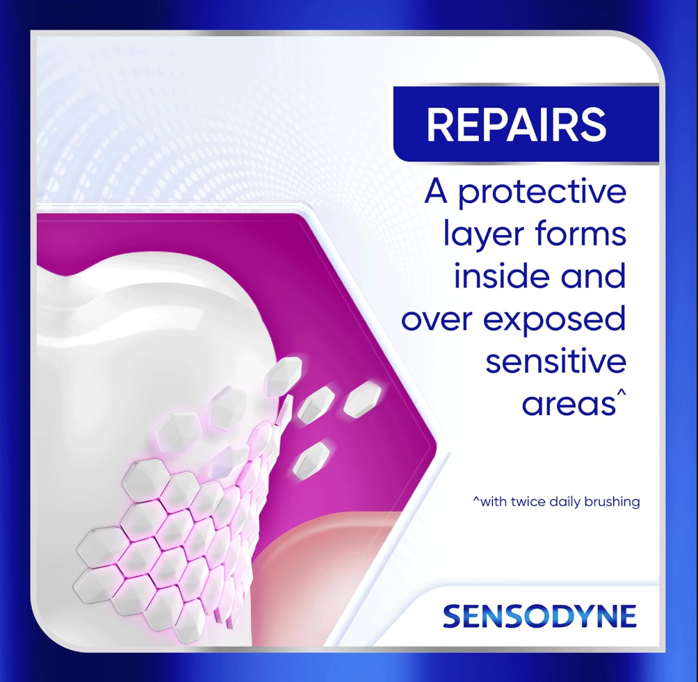 Sensodyne Clinical Repair Whiten & Shine Toothpaste for Sensitivity Relief, 3.4 oz