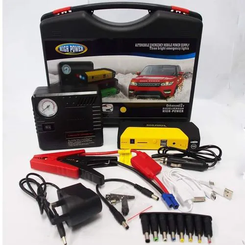 Portable Car Jump Starter Kit with Air Compressor – 12V Emergency Battery Booster, Tire Inflator & Power Bank Multi-Function Car Tool