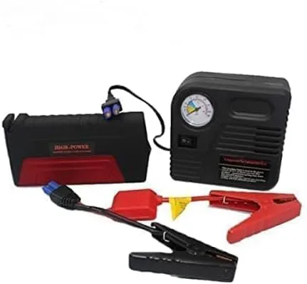 Portable Car Jump Starter Kit with Air Compressor – 12V Emergency Battery Booster, Tire Inflator & Power Bank Multi-Function Car Tool