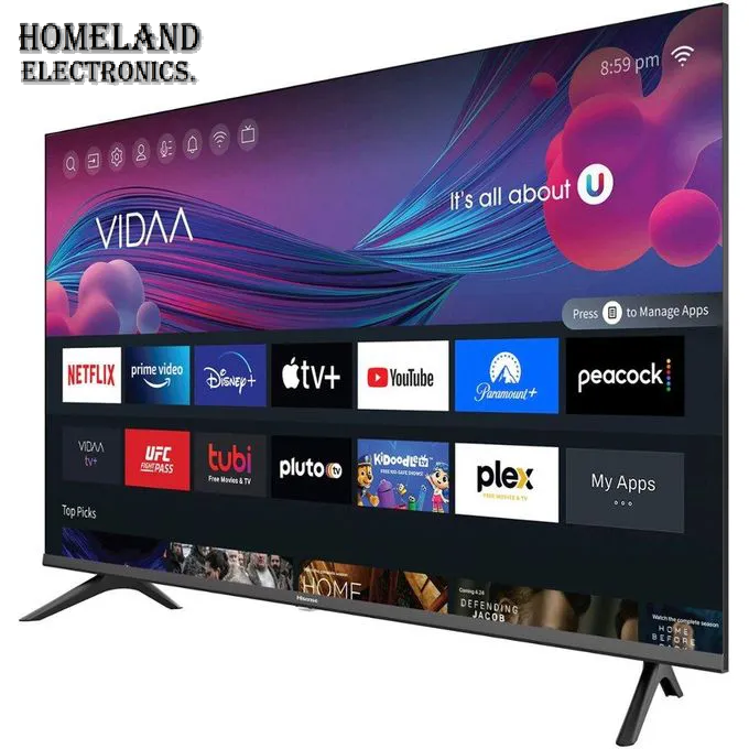 HISENSE 43" INCH SMART TV SMART DIGITAL TELEVISION FULL HD RESOLUTION 43A4 SERIES NETFLIX YOUTUBE TV DTS INBUILT DECODER WIFI VIDAA OS NATURAL COLOR ENHANCER 1 YEAR WARRANTY.