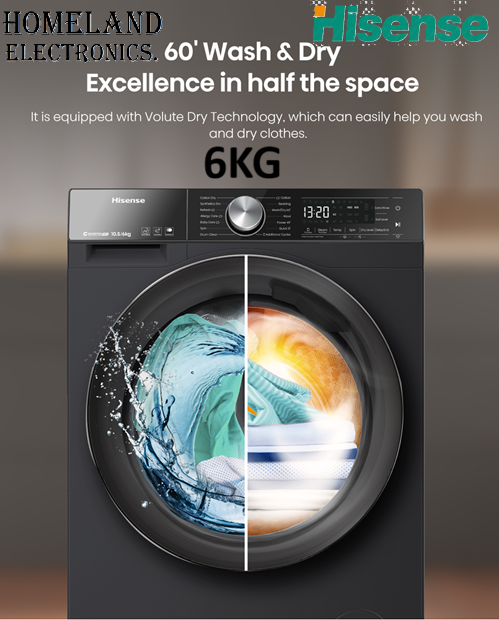 Hisense 6Kg Front Load Washing Machine,Energy-Efficient Performance, High-Speed Spin Cycle, Multiple Wash Programs, LED Display & Easy Controls, 1 year warranty.