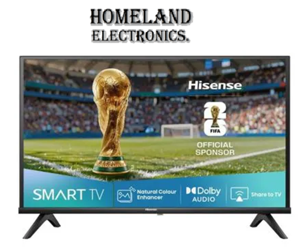 HISENSE 43" INCH SMART TV SMART DIGITAL TELEVISION FULL HD RESOLUTION 43A4 SERIES NETFLIX YOUTUBE TV DTS INBUILT DECODER WIFI VIDAA OS NATURAL COLOR ENHANCER 1 YEAR WARRANTY.