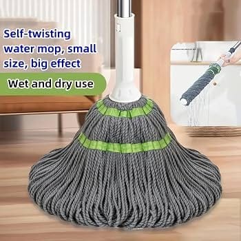 110cm self wringing twist MOPSelf Wringing Mop for Floor Cleaning, Long Handled Twist Mop with Scouring Pad for Kitchen Hardwood Vinyl Tile Laminate Home Office