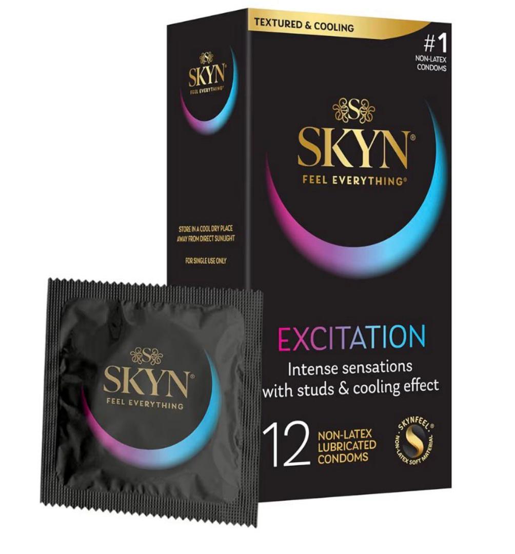 SKYN, EXCITATION,12 Non Latex Lubricated condoms