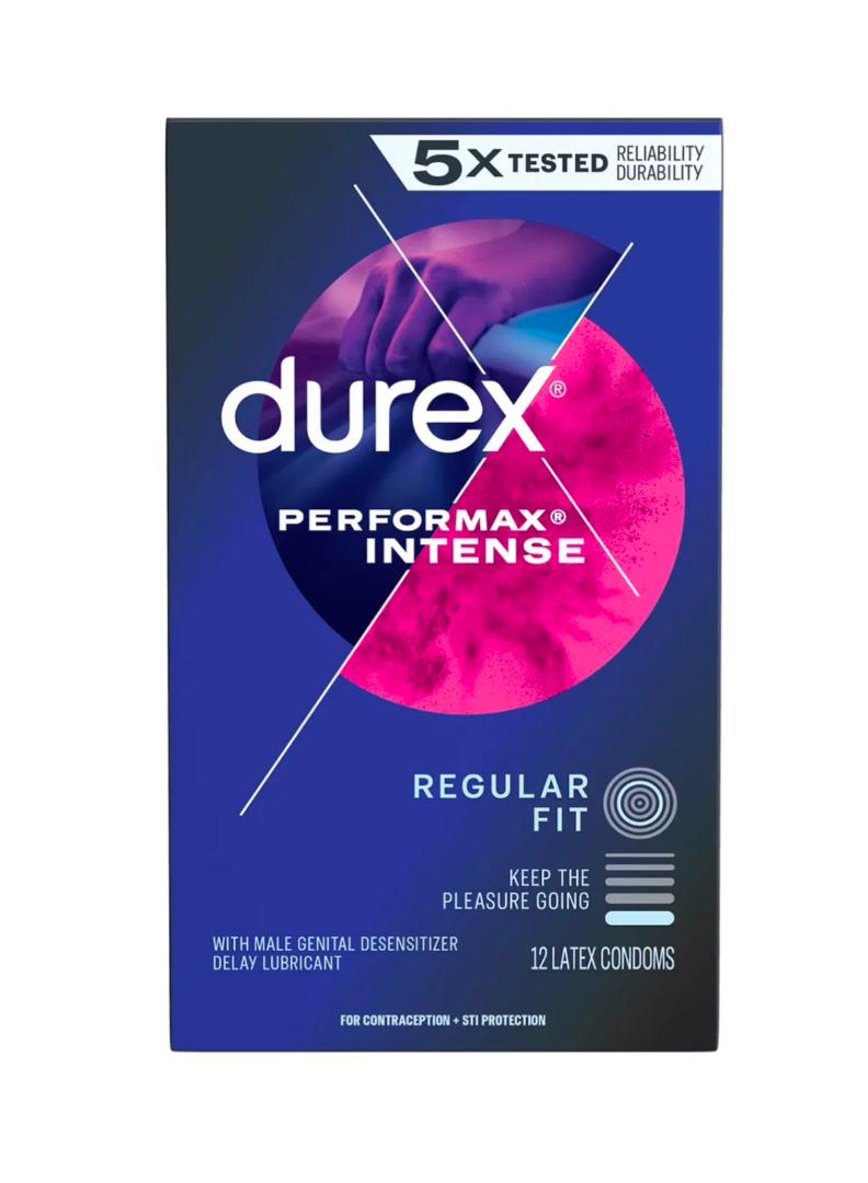 Durex Performax Intense condoms,with male genital desensitizer delay lubricant,12 latex condoms